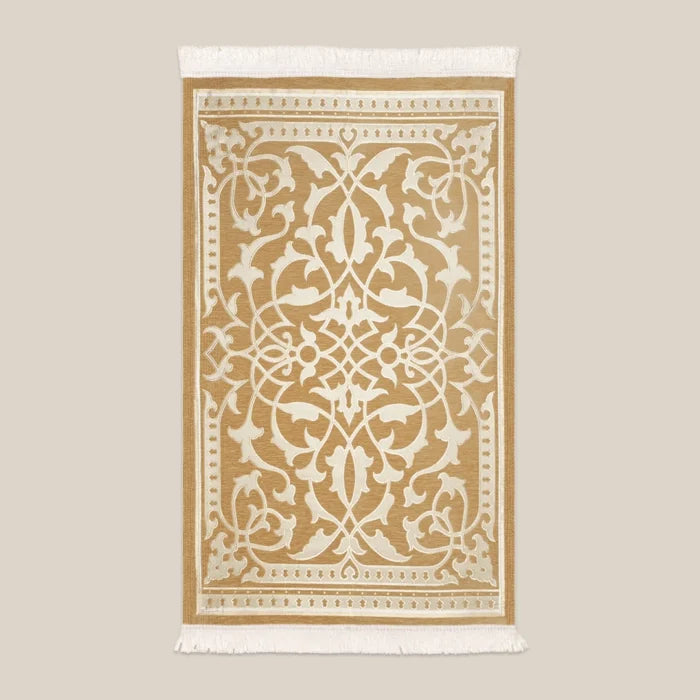 Luxury Chenille Prayer Mat – Dark Beige